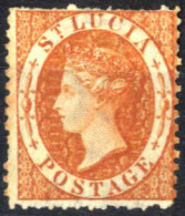 (*) 1864, Königin Viktoria, 1 Sh Orange, Wz. 2 Gez. 12½ Ohne Gummi, SG 14 Mi. 10 A - Ste Lucie (...-1978)