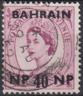 1957  Bahrein (...-1965) ° Mi:BH 112, Sn:BH 112, Yt:BH 104, Queen Elizabeth II With Black Overprint - Bahreïn (...-1965)