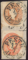 1861. Typography With Embossed Printing 10kr+5kr, PESTH/Abends - ...-1867 Prefilatelia