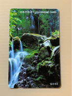 Korea Phonecard, Landscape Mini Waterfall, 1 Used Card - Corée Du Sud