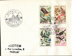 N°698 V -cachet Monaco A -oiseaux- - Afstempelingen & Vlagstempels