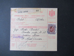 Jugoslawien 1931 Paketkarte Stempel Und Zettel Loski Potok Nach Ljubljana Mit 2 Stempeln Rückseitig - Lettres & Documents