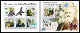 GUINEA REP. 2023 MNH Alfred Russel Wallace M/S+S/S – OFFICIAL ISSUE – DHQ2403 - Natur