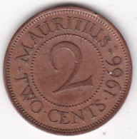 Ile Maurice , 2 Cents 1966 , Elizabeth II , En Bronze , KM# 32 - Maurice