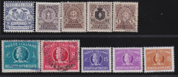Italy   .  Y&T   .     9 Stamps       .    O  , * And **      .    Cancelled  And Mint - Neufs
