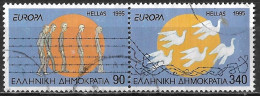 GREECE 1995 Europe CEPT Marginal Used Perforated 4 Sides Set Vl. 1925 / 1926 - Oblitérés