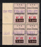 Algérie Colonies Françaises Colis Postaux Variété Bloc De 4 BdF N° 77a ** / MNH  Scan Recto / Verso - Parcel Post