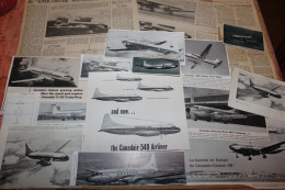 Lot De 51 G D'anciennes Coupures De Presse De L'aéronef Canadien Canadair 540 Et CL-66 - Aviation