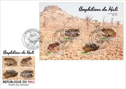 MALI 2024 FDC M/S 4V - AMPHIBIENS AMPHIBIANS - FROG FROGS TOAD TOADS GRENOUILLE GRENOUILLES - Ranas