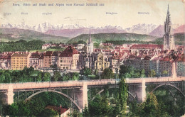 SUISSE - Berne - Blick Auf Stadt Und Alpen Vom Kursaal Schänzli Aus - Colorisé - Carte Postale Ancienne - Bern