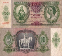 Billets De Banque Hongrie Pk N° 100 - 10 Pengo - Hongrie