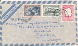 Argentina Air Mail Cover Sent To Sweden 18-10-1957 Topic Stamps - Poste Aérienne