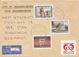 South Africa RSA Cover Sent Air Mail To Germany DDR 17-3-1989 With Topic Stamps - Lettres & Documents