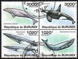 Timbres Thématiques Burundi No 1253/56 Oblitérés Animaux,Faune Marine - Verzamelingen