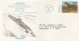 USS Louisville Submarine USA 1985 Cover - Duikboten