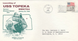 USS Topeka Submarine USA 1988 Cover - Duikboten