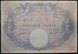 France - 50 Francs - 24-4-1912 - PICK 64e / F14.25 - TB - 50 F 1889-1927 ''Bleu Et Rose''