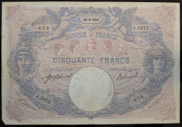 France - 50 Francs - 10-8-1914 - PICK 64e / F14.27 - TB+ - 50 F 1889-1927 ''Bleu Et Rose''