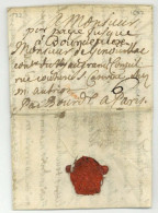 1687 Lettre Pour Paris Mention "por Paye Jusque A Bourdeaux" - ....-1700: Voorlopers