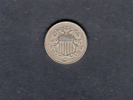 USA - Pièce 5 Cents Shield Nickel 1867 SUP/XF  KM.097 - 1866-83: Shield (Stemma)
