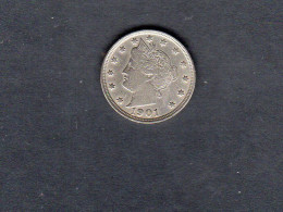 USA - Pièce 5 Cents "Liberty Nickel" Avec "CENTS" 1901 SUP/XF  KM.112 - 1866-83: Shield