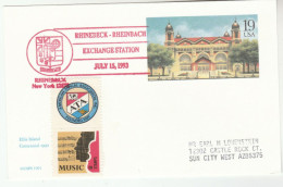 1993 International TWINNING Cover EVENT RHINEBECK USA Postal STATIONERY Card COAT OF ARMS Germany - Briefe U. Dokumente