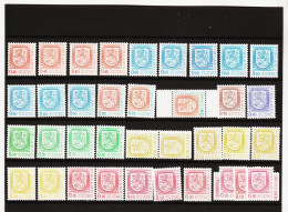 CAO157 FINNLAND 1975/78 LOT Freimarken STAATSWAPPEN I+II Ax-Cy ** Postfrisch  SIEHE ABBILDUNG - Unused Stamps