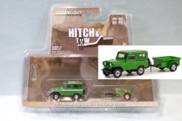 Greenlight - NISSAN PATROL 1972 + Remorque 1/4 Ton Réf. 32250-A Neuf 1/64 - Andere & Zonder Classificatie