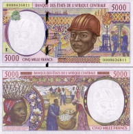 Billet De Banque Afrique Centrale Cameroun Pk N° 204 - 5000 Francs - Cameroon