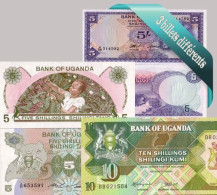 Ouganda - Collection De 3 Billets De Banque Tous Différents. - Uganda