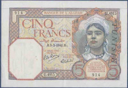 Billet De Banque Collection Tunisie - PK N° 8 - 5 Francs - Tunisia