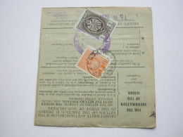 1937, Paketkarte Aus Birmingham Nach Jugoslawien Nachporto , Taxe - Covers & Documents