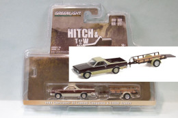 Greenlight - CHEVROLET El Camino Conquista 1984 + Remorque Plateau Réf. 32240-B Neuf 1/64 - Andere & Zonder Classificatie