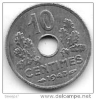 France 10 Centimes 1943 Km  903  Xf+ - 10 Centimes