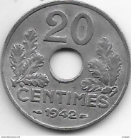 France 20 Centimes  1942  Km  900.1   Xf+  !!! - 20 Centimes