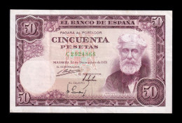 España Spain 50 Pesetas Santiago Rusiñol 1951 Pick 141 Serie C Mbc/+ Vf/+ - 50 Pesetas