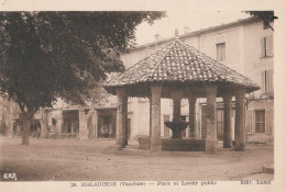 CPA  84 MALAUCENE  PLACE ET LAVOIR PUBLIC - Malaucene