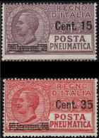 ITALIA - Posta Pneumatica Serie "Leoni"  Sassone N.10-11 - Cat. 110 Euro GOMMA INTEGRA - MNH** - Pneumatic Mail