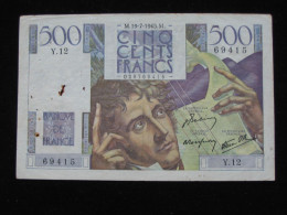 500 Cinq Cents Francs CHATEAUBRIAND 1945   **** EN ACHAT IMMEDIAT **** - 500 F 1945-1953 ''Chateaubriand''