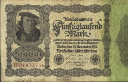 German Empire Rosenbg: 79b, Empire Printing Red Kontrollnummer Used (III) 1922 50.000 Mark - 50000 Mark