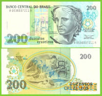 BRAZIL 200 CRUZEIROS ND 1990 P-229 UNC - Brasilien