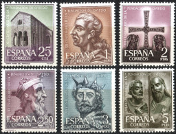 Spain 1961 Oviedo 1200 Year 6 Val. MNH Kings Fruela (Asturia), Alfons II & III, Bronze Statue Cathedral Oviedo - Klöster