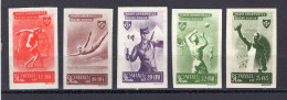 1945. ROMANIA,SPORT SET OF 5 STAMPS,IMPERF,MNH - Unused Stamps