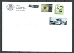 FINNLAND Finland 2022 Air Mail Cover To Estonia Stamps Not Cancelled (mint) Truck Car Auto - Cartas & Documentos