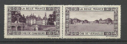 FRANKREICH France Vignetten La Belle France Chateau Du Chambord & Versailles Palaces Schlösser As Pair MNH - Tourism (Labels)