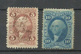 USA Internal Revenues Inland Exchange 5 & 10 Cent Fischal Tax Steuermarken O - Fiscaux