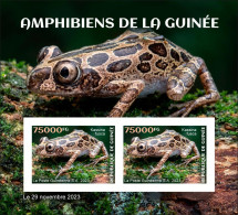 GUINEA GUINEE 2023 IMPERF M/S 2V - FROGS FROG AMPHIBIANS AMPHIBIENS GRENOUILLE GRENOUILLES - MNH - Ranas