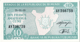 BURUNDI - 10 Francs 1995 UNC - Burundi