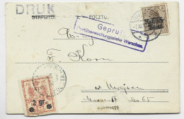 GERMANY GERMANIA 3C POST KARTE WARSZAWA 1916 + 2GR DEFAUT POLAND POLSKA B/TB - Covers & Documents