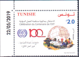 2019- Tunisie - 2019- Tunisie - Centenaire De L’Organisation Internationale Du Travail- OIT- Coin Daté - 1V MNH***** - ILO